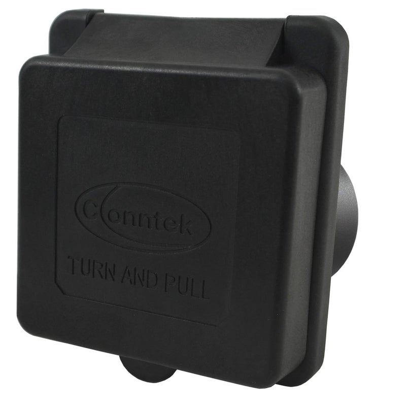 Conntek 80458-SQBK RV 30-Amp Straight Blade Black Squire Cover RV/Marine Inlet - Image 2